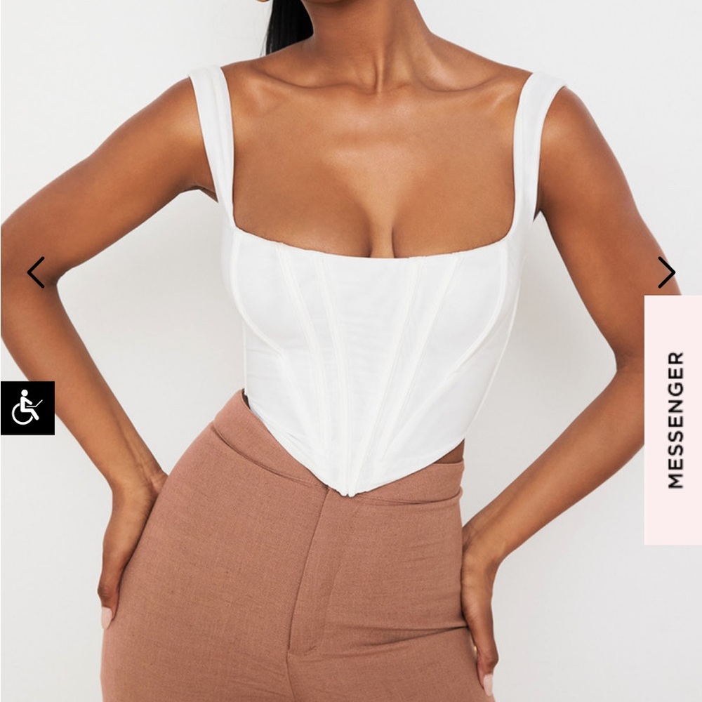 House of CB | Ninetta | White Corset Top